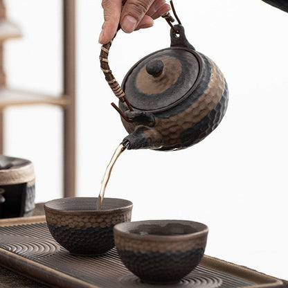 Wabi Sabi Japanse Theeset Keramiek Met Dienblad En Thee Warmer