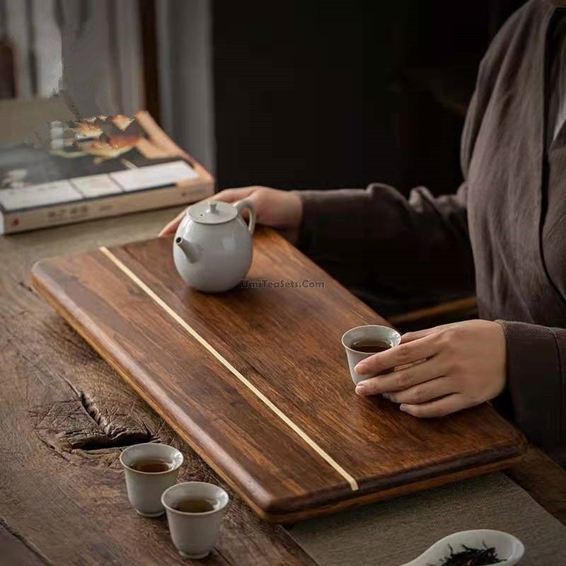 Gongfu Thee Dienblad Bamboe Met Waterafvoer Traditioneel Thee Platform 50cm