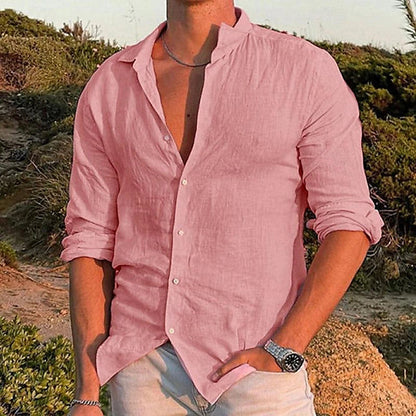 Linnen Overhemd Zomerkleurengamma Casual Katoen